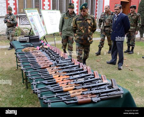 Srinagar Kashmir 24th November 2014 An Indian Army Officer Stock