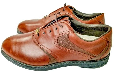 MIZUNO Men's Brown Leather Golf Shoes Soft Spikes