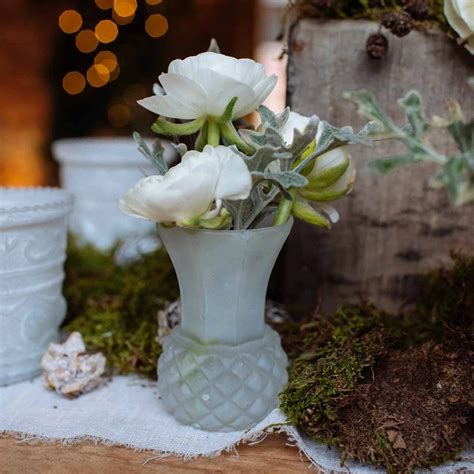 Frosted White Glass Bud Vase Wedding Table Decorations Glass Vase Wedding Centerpieces