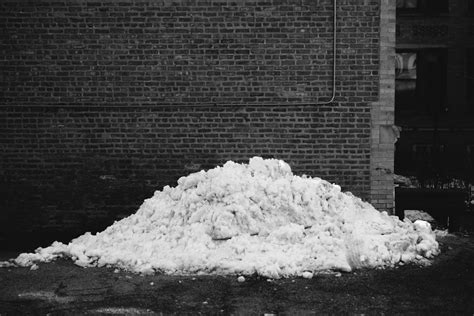 Snow Piles In Downtown Chicago Cold Organic Shapes In A Cold City