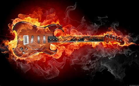 Guitar On Fire Wallpapers On Wallpaperdog