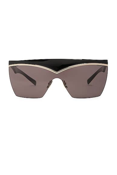 Saint Laurent Sl 614 Mask Sunglasses In Black Fwrd
