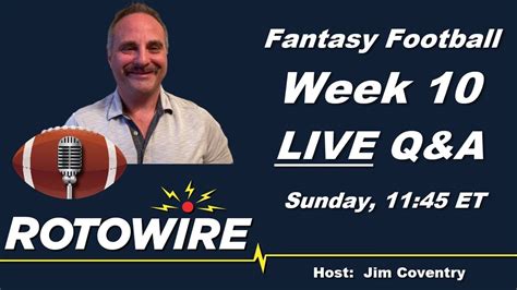 Nfl Week 10 Lineup Q And A Livestream Fantasy Football Advice Youtube