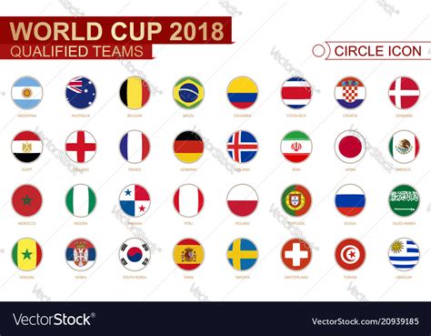 World Cup 2018 All Qualified Teams Flags Vector Image