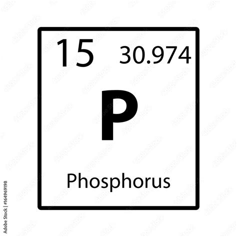 Phosphorus Periodic Table Element Icon On White Background Vector Stock