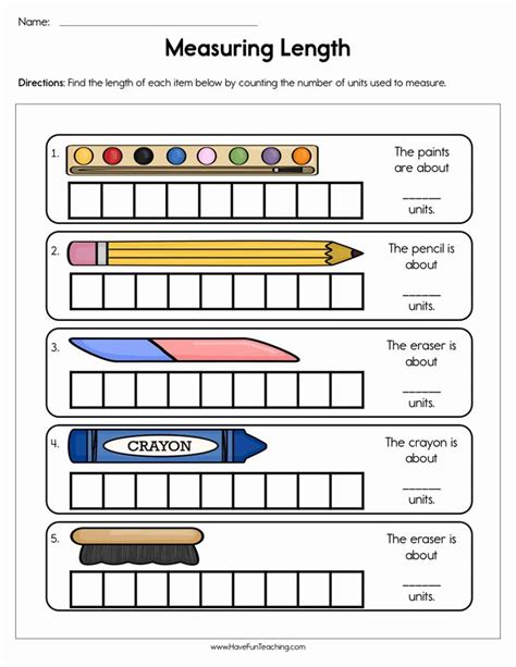 Easy Measurement Worksheet For Kids