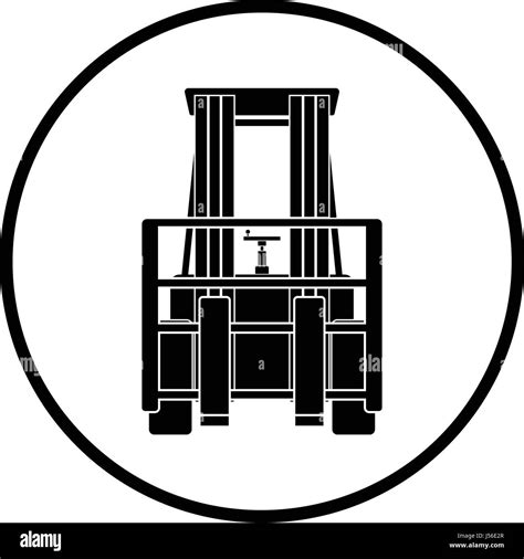 Warehouse Forklift Icon Thin Circle Design Vector Illustration Stock