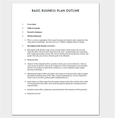 Business Outline Template 20 Free Samples Formats And Examples