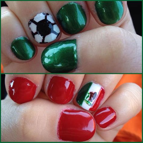 World Cup Inspired Nails Soccer Design Mexican Flag Design Mexican