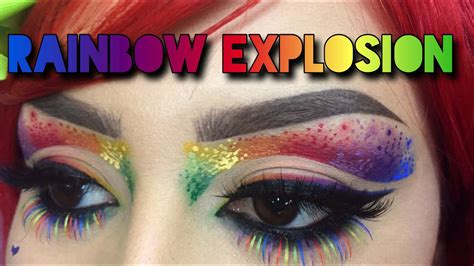 Rainbow Explosion Rainbow Makeup Tutorial Youtube