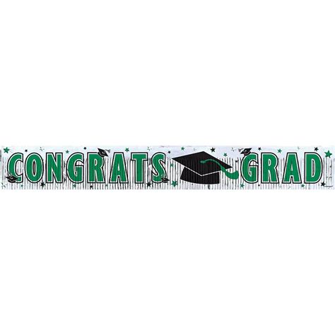 Green Graduation Fringe Banner 5ft Party City