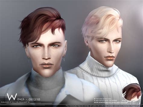 Wingssims Wings Os1210 Sims 4 Hair Male Sims Sims Hair