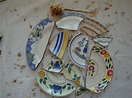 Vintage Broken China Pieces Blue and White Floral Porcelain | Etsy