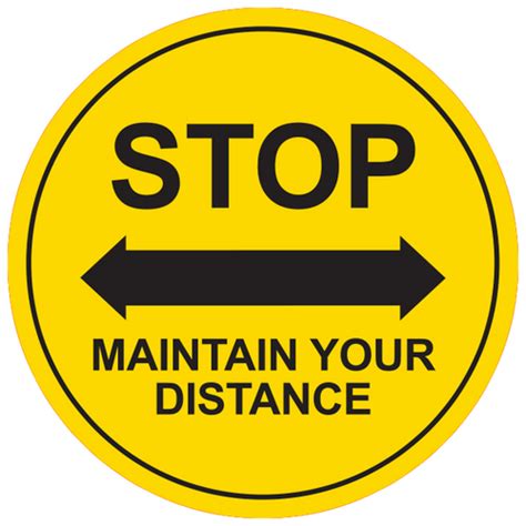 Stop Maintain Your Distance Red Floor Graphic Circle 17 Abc