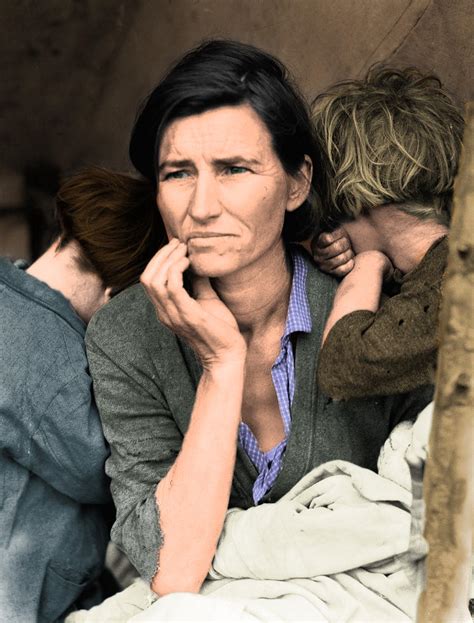 The Migrant Mother Is A Very Famouse Portrait Which Was Taken In 1936 During The Great