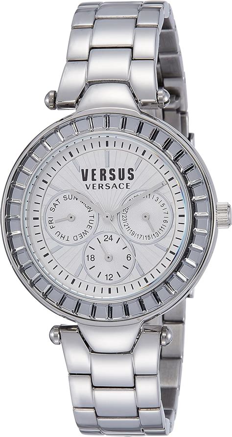versus by versace women s sos060015 sertie multifunction analog display quartz silver watch