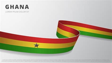 가나의 국기입니다 가나 국기 색상이 있는 현실적인 물결 모양의 리본입니다 그래픽 및 웹 디자인 템플릿입니다 국가 상징