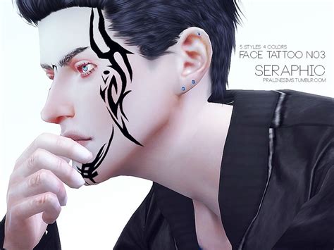 The Sims Resource Seraphic Face Tattoo N03
