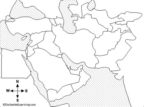 Middle East Outline Map Middle East Map Geography For Kids