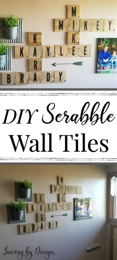 Diy Scrabble Wall Tiles Rustic Wood Wall Decor For Your Home