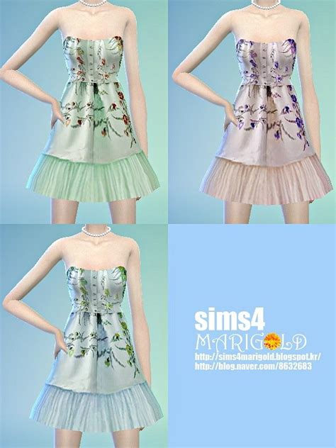 Lovely Flower Dress At Marigold Sims 4 Updates