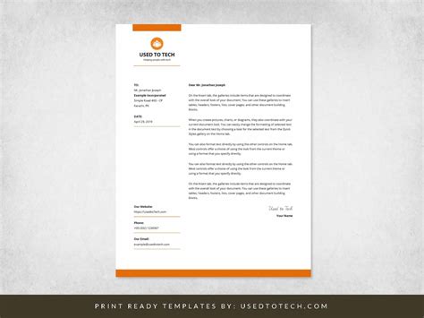 Modern Letterhead Template In Microsoft Word Free Used