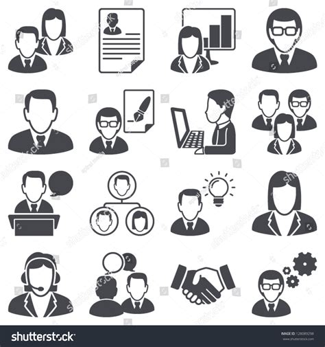 Icons Set Business People Stock Vector Illustration 128089298