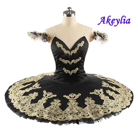 Black Gold Tutu Yagp Pancake Tutu Professional Ballet Dress Black Swan