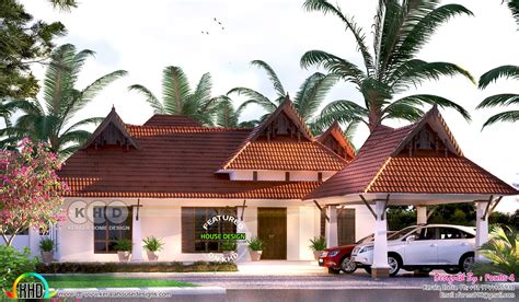 Traditional Style Nalukettu Nadumuttam Type Kerala Home Design And