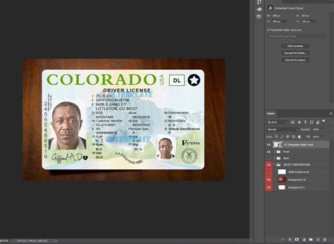 Colorado Driving License Psd Template Driving License Template