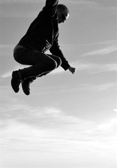 Manjumpjumpingflyingblack And White Free Image From