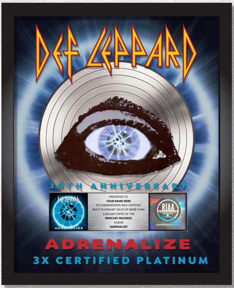 Adrenalize 30th Anniversary Commemorative Multi Platinum Album The