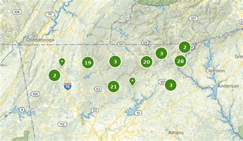 Georgia Waterfalls Map