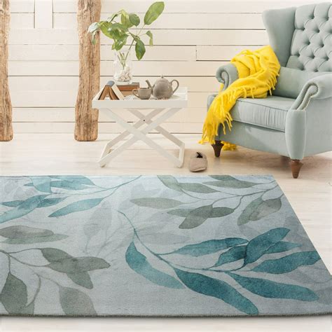Rugsmith Meadow Teal Contemporary Floral Area Rug 76 X 96