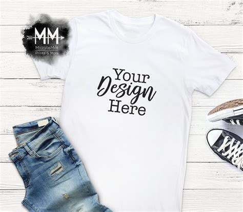 It includes realistic mockups and flat designs in different angles from frontal to perspective and isometric views. White T-Shirt Mockup White Shirt Flat Lay Display Short