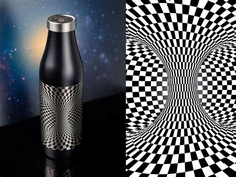 Custom Water Bottle 28oz Optical Illusion Art Personalized Etsy