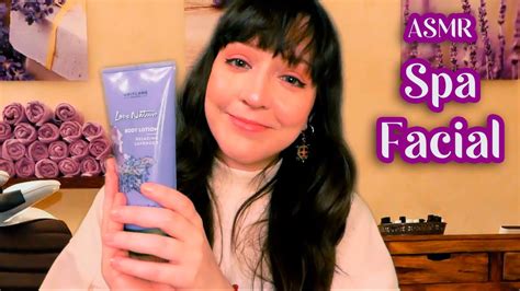 ⭐asmr [sub] lavender spa facial cleansing and massage soft spoken layered sounds youtube