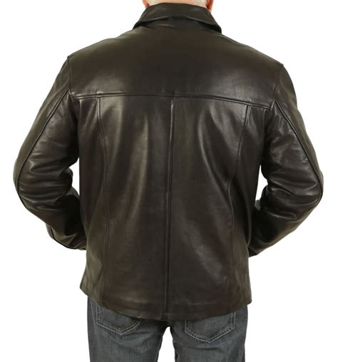 Size 6xl Mens Plain Style Black Hide Leather Jacket From Simons Leather