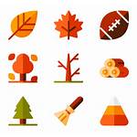 Icons Autumn Leaf Leaves Vector