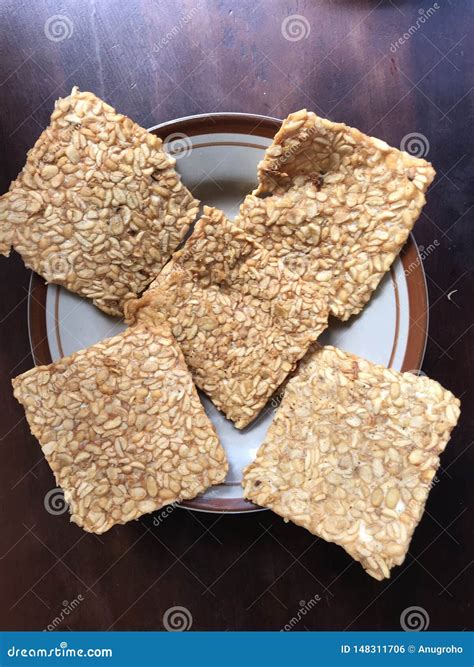 Tempe Goreng Fried Tempeh Traditional Indonesian Food Stock Photo