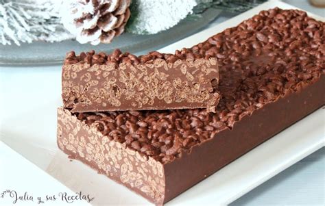 Turrón crujiente de chocolate con arroz inflado