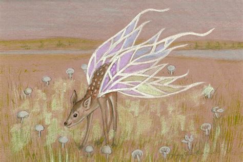 Deer Art Fairy Fawn Watercolor Illustration Fine Art Print Etsy