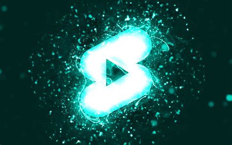 Download Wallpapers Youtube Shorts Turquoise Logo 4k Turquoise Neon