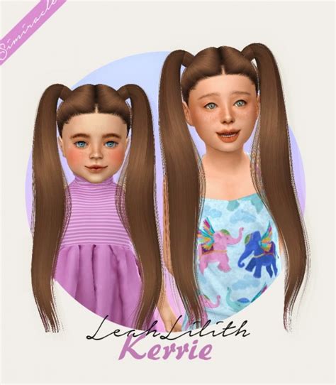 Sims 4 Hairs Simiracle Leahlillith`s Kerrie Hair Retextured