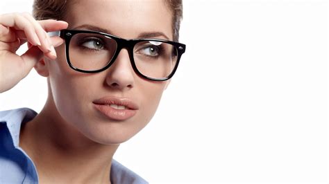 Glasses Brunette Face Closeup Women Women With Glasses Model Simple