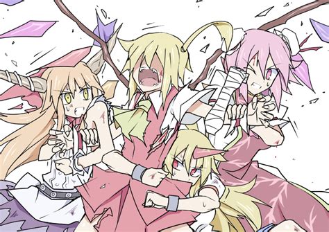 Kenuu Kenny Flandre Scarlet Hoshiguma Yuugi Ibaraki Kasen Ibuki Suika Touhou Bad Id Bad