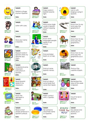 Spanish Language Target Stickers Ks2 Teaching Resources