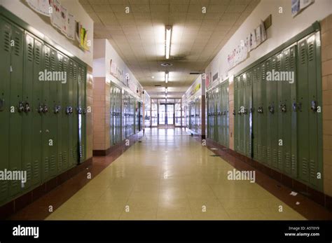 Hallway In American High School Stock Photo 6501560 Alamy