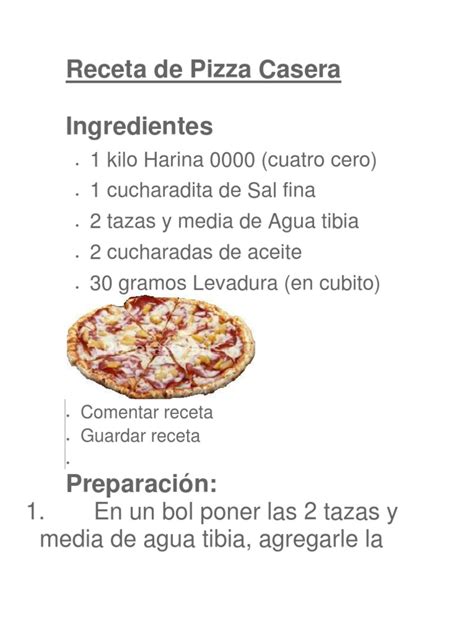 Descubrir 34 Imagen Receta Escrita De Pizza Casera Abzlocalmx