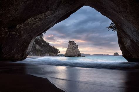3840x2160px 4k Free Download Cathedral Cove New Zealand Beach New